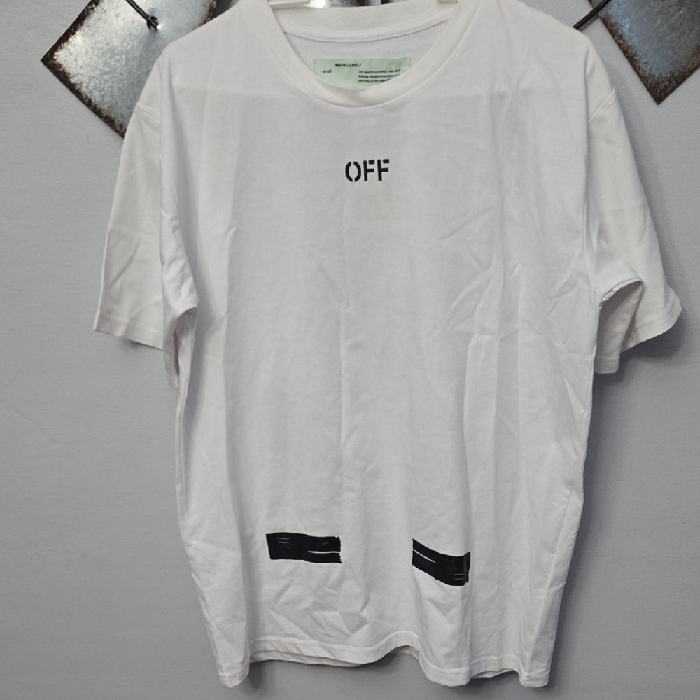 Off-White Short Sleeve Tee in White and Black